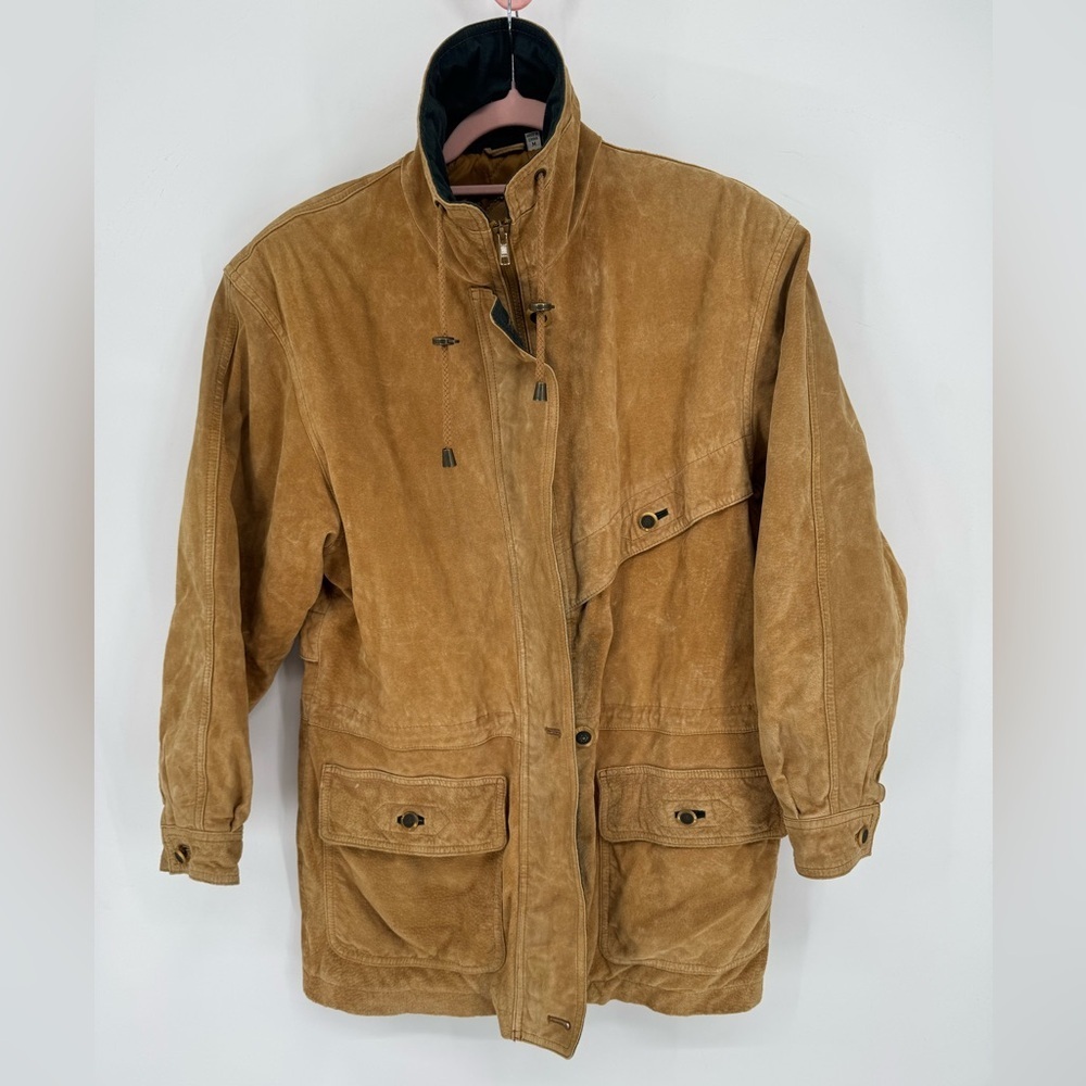 Preston & York Women's Camel Genuine Leather Heavy Winter Coat Size Medium